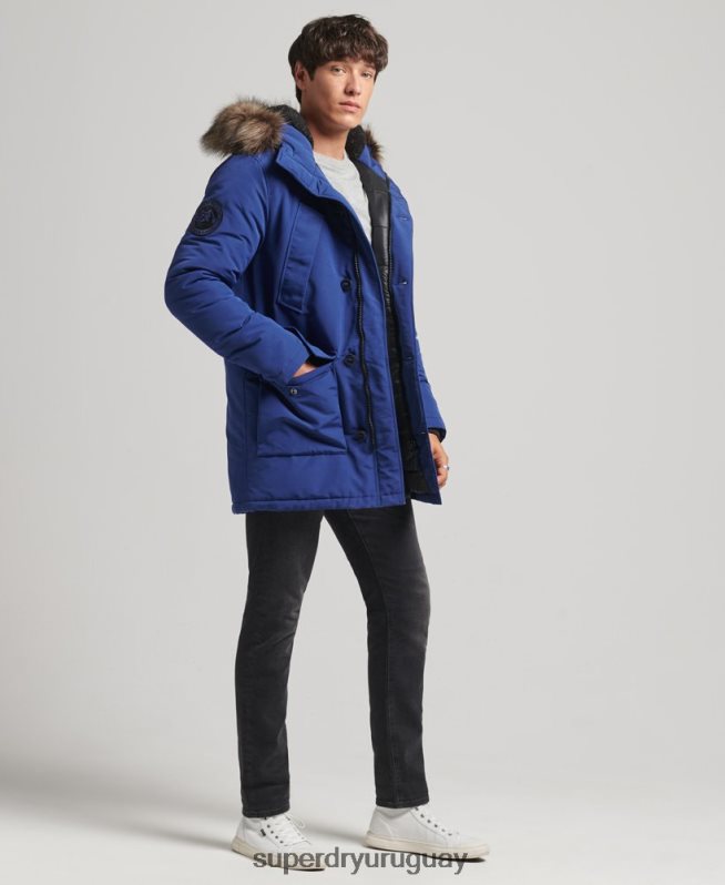 uy Superdry hombres parka everest de piel sintética con capucha Armada DT2N8Z4498 ropa