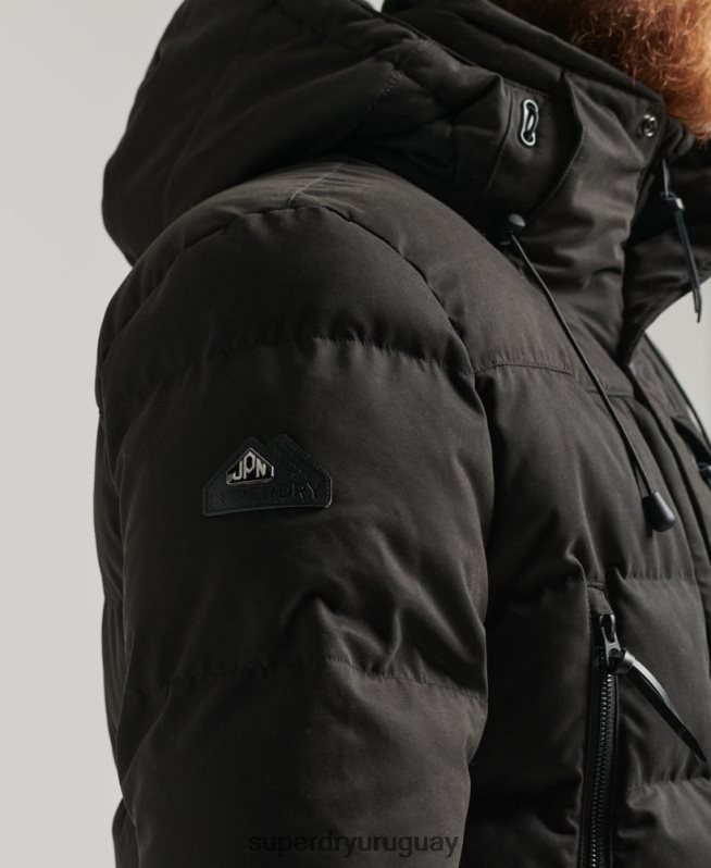 uy Superdry hombres parka expedición de microfibra negro DT2N8Z4557 ropa