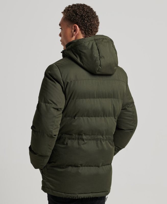 uy Superdry hombres parka expedición de microfibra verde DT2N8Z4448 ropa