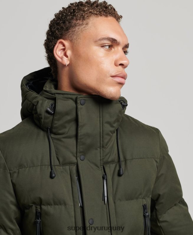 uy Superdry hombres parka expedición de microfibra verde DT2N8Z4448 ropa