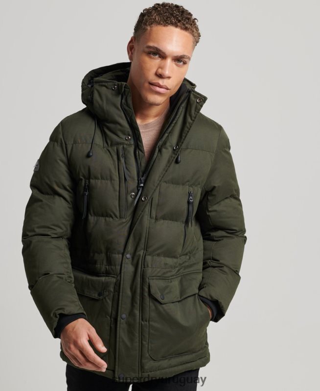 uy Superdry hombres parka expedición de microfibra verde DT2N8Z4448 ropa