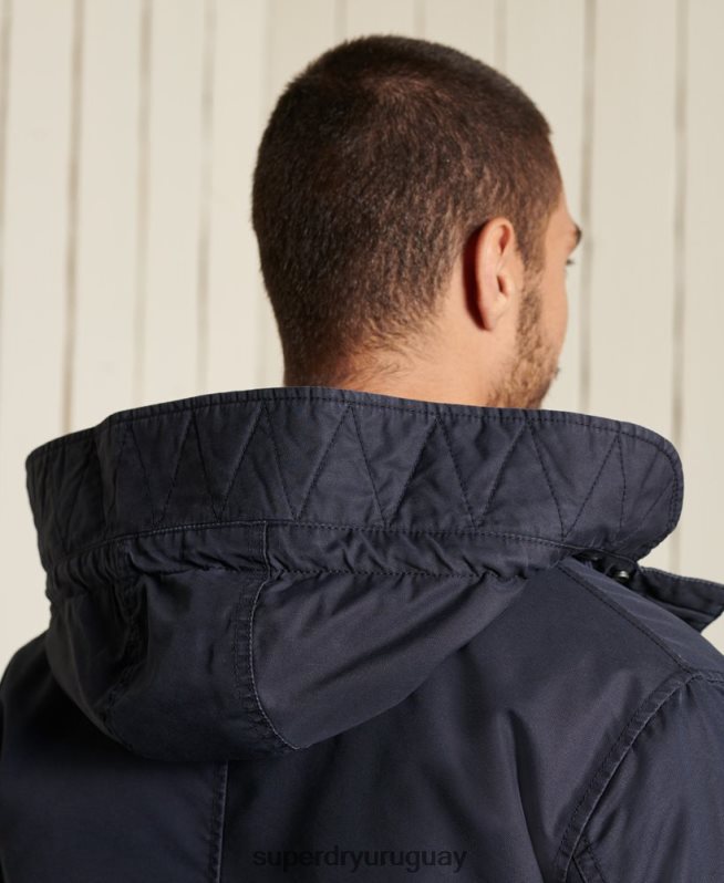 uy Superdry hombres parka militar con cola de pez azul DT2N8Z4680 ropa