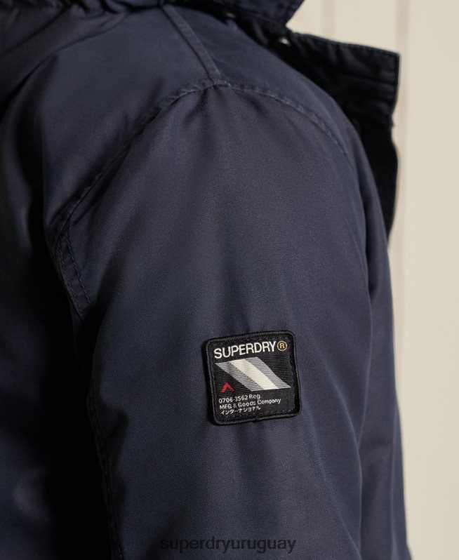 uy Superdry hombres parka militar con cola de pez azul DT2N8Z4680 ropa