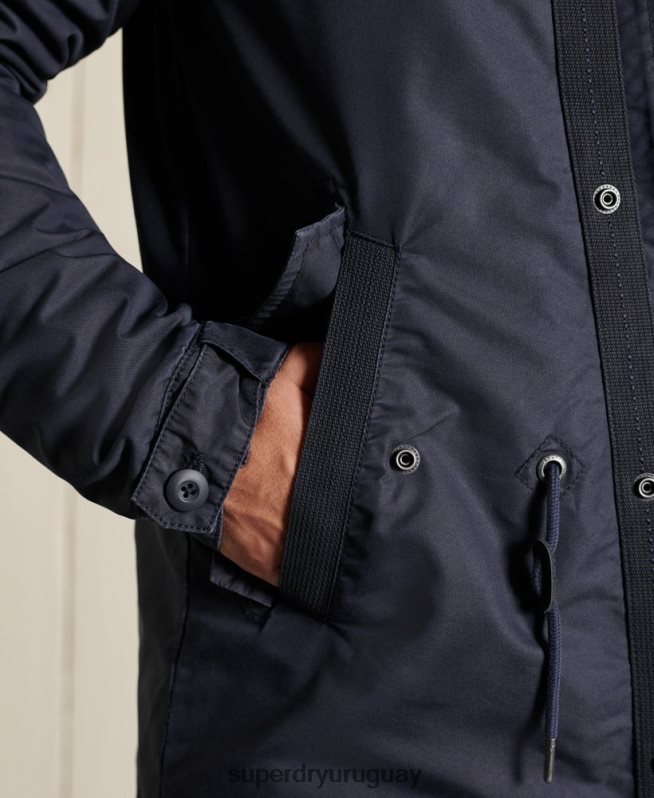 uy Superdry hombres parka militar con cola de pez azul DT2N8Z4680 ropa