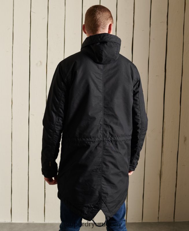 uy Superdry hombres parka militar con cola de pez gris oscuro DT2N8Z4687 ropa