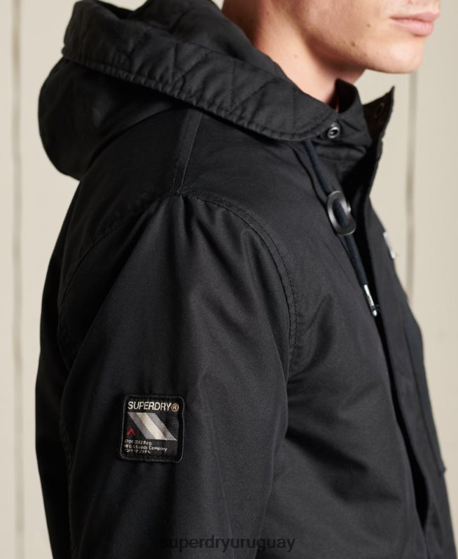 uy Superdry hombres parka militar con cola de pez gris oscuro DT2N8Z4687 ropa
