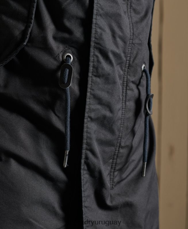 uy Superdry hombres parka militar con cola de pez gris oscuro DT2N8Z4687 ropa