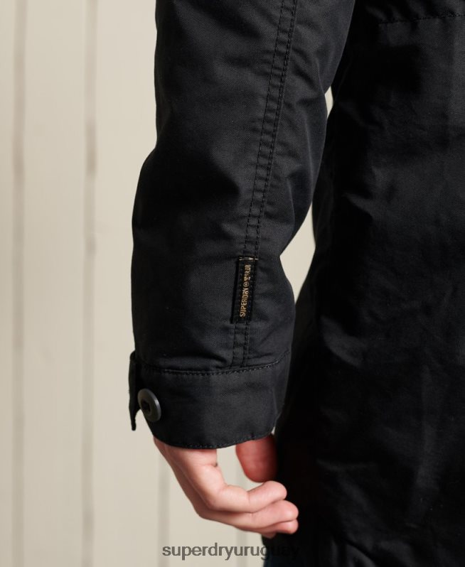 uy Superdry hombres parka militar con cola de pez gris oscuro DT2N8Z4687 ropa
