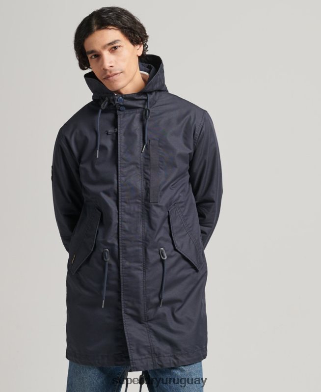 uy Superdry hombres parka militar vintage fishatil azul DT2N8Z4715 ropa