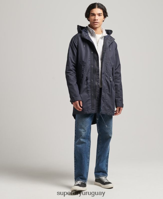 uy Superdry hombres parka militar vintage fishatil azul DT2N8Z4715 ropa