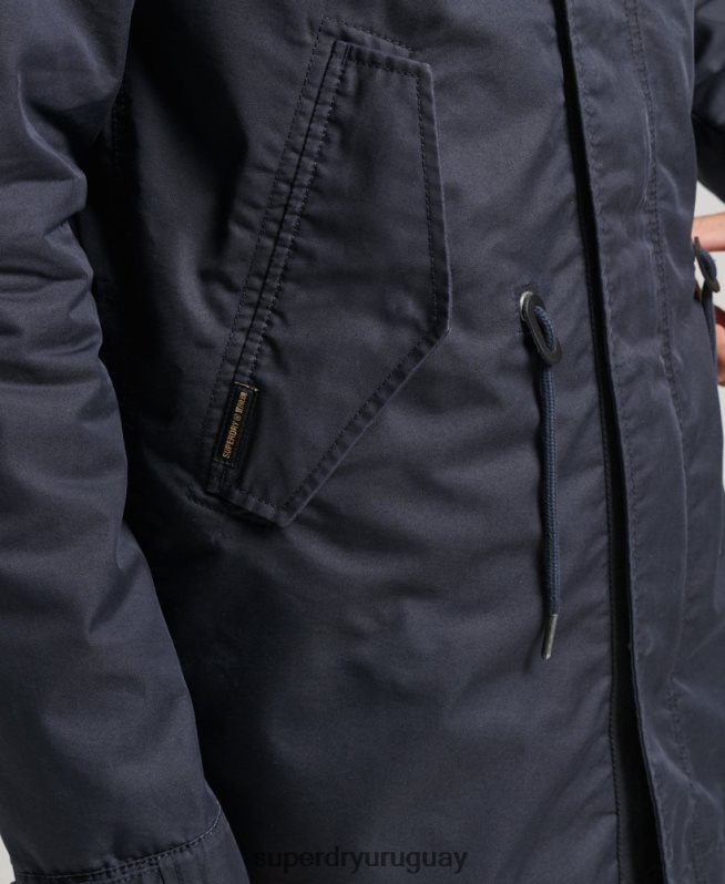 uy Superdry hombres parka militar vintage fishatil azul DT2N8Z4715 ropa