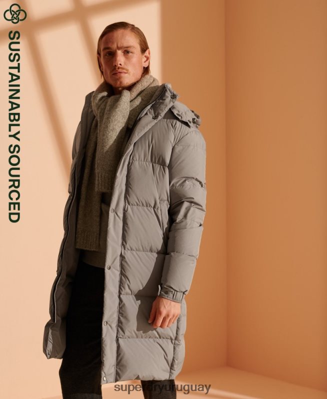 uy Superdry hombres plumífero reciclado de edición limitada gris claro DT2N8Z4720 ropa