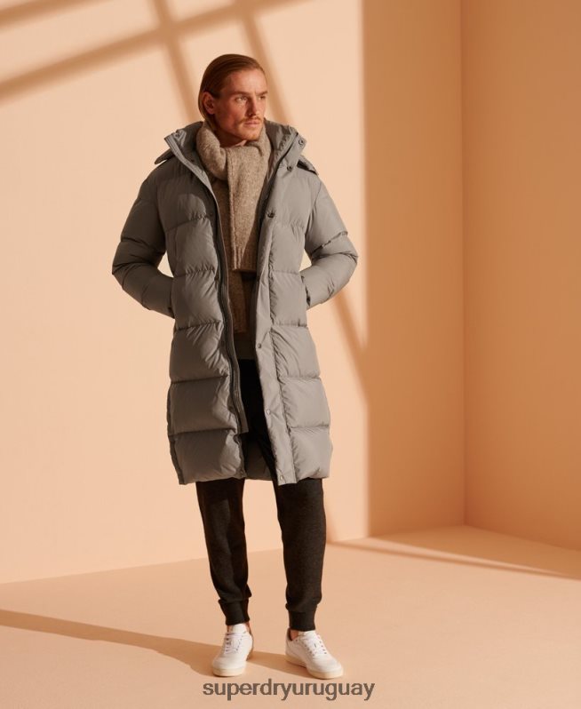 uy Superdry hombres plumífero reciclado de edición limitada gris claro DT2N8Z4720 ropa