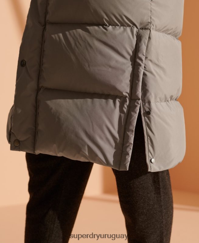 uy Superdry hombres plumífero reciclado de edición limitada gris claro DT2N8Z4720 ropa