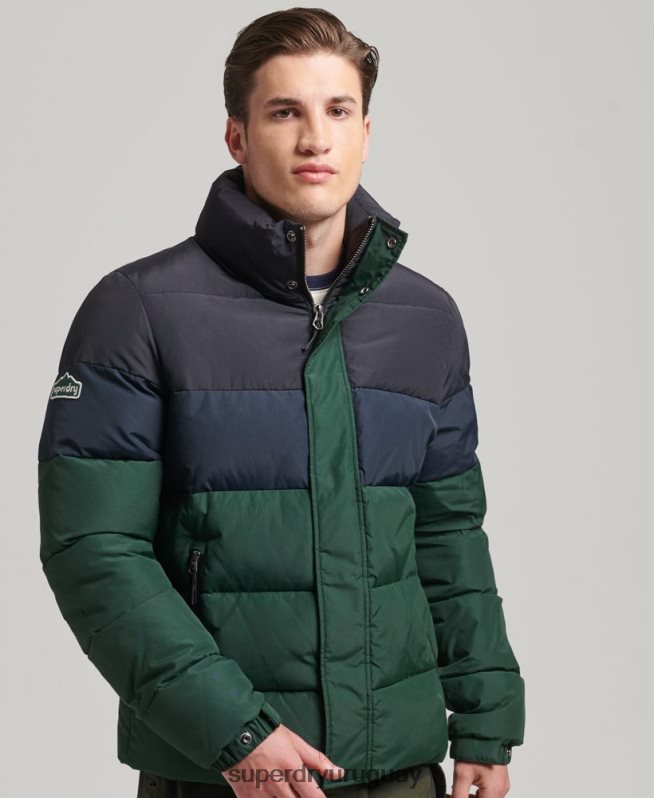 uy Superdry hombres puffer cb retro vintage verde DT2N8Z4471 ropa