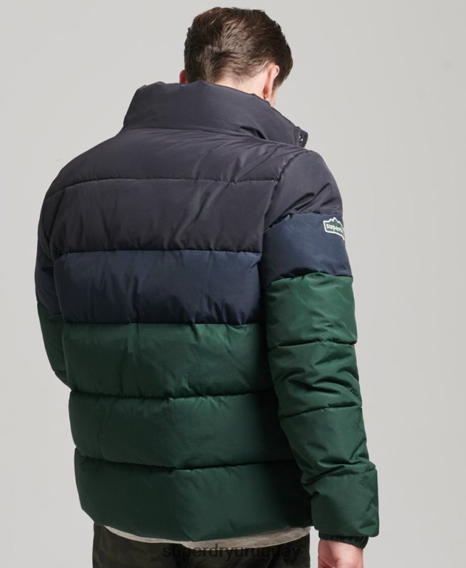 uy Superdry hombres puffer cb retro vintage verde DT2N8Z4471 ropa