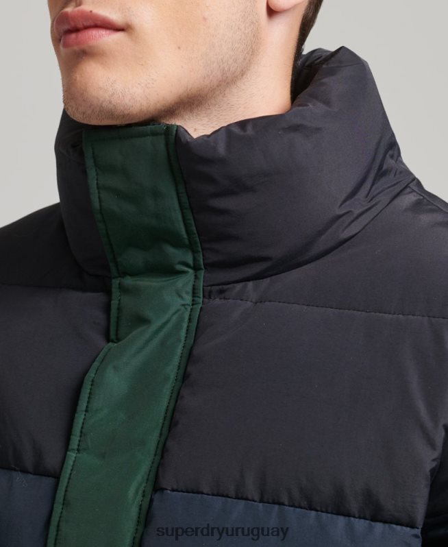 uy Superdry hombres puffer cb retro vintage verde DT2N8Z4471 ropa