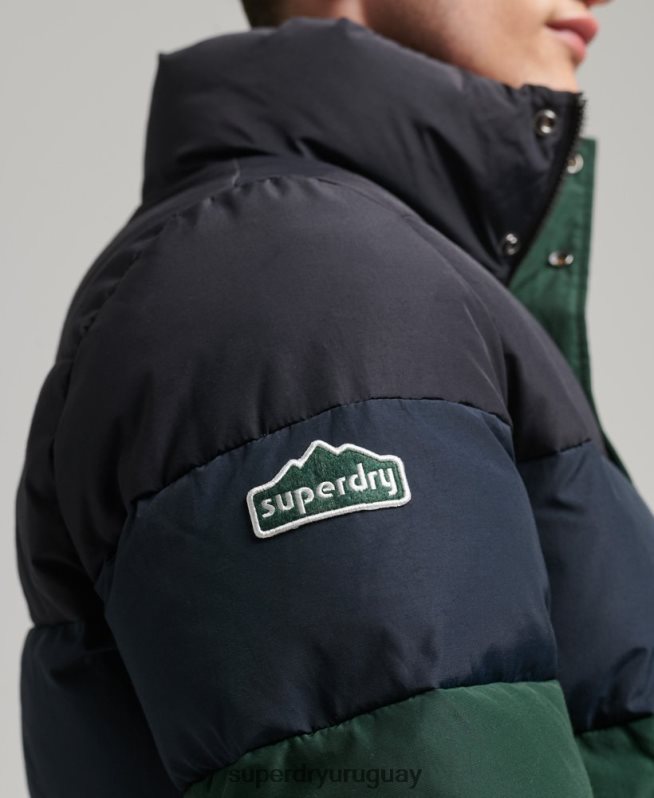 uy Superdry hombres puffer cb retro vintage verde DT2N8Z4471 ropa