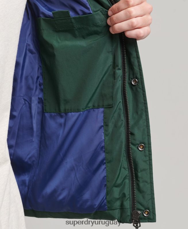 uy Superdry hombres puffer cb retro vintage verde DT2N8Z4471 ropa