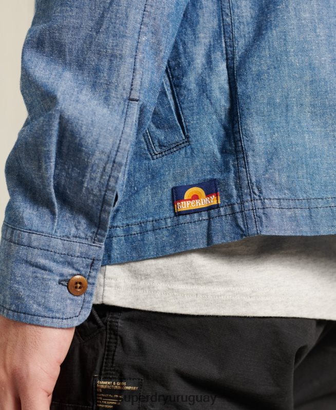 uy Superdry hombres sobrecamisa de rompeolas azul DT2N8Z4786 ropa