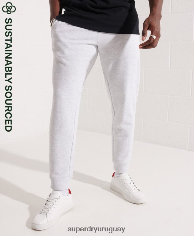 uy Superdry hombres Joggers Code Essential de algodón orgánico gris claro DT2N8Z6407 ropa