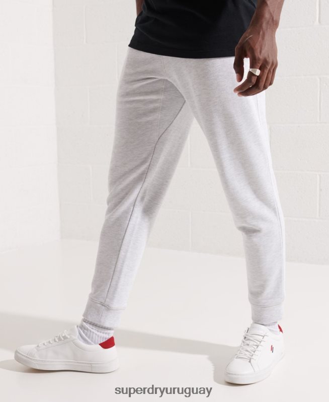 uy Superdry hombres Joggers Code Essential de algodón orgánico gris claro DT2N8Z6407 ropa