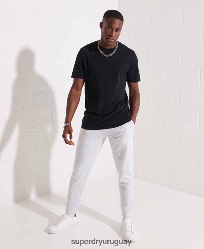 uy Superdry hombres Joggers Code Essential de algodón orgánico gris claro DT2N8Z6407 ropa