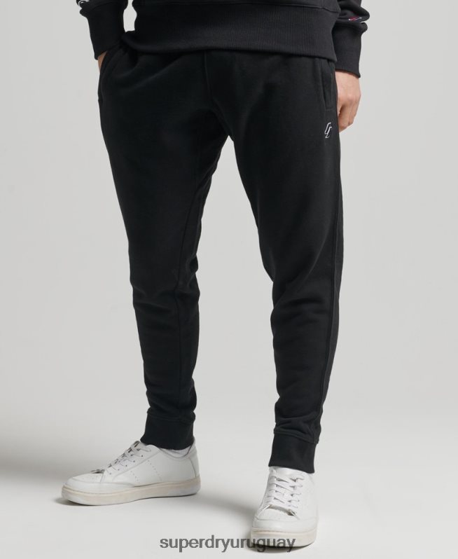 uy Superdry hombres Joggers Code Essential de algodón orgánico negro DT2N8Z6486 ropa