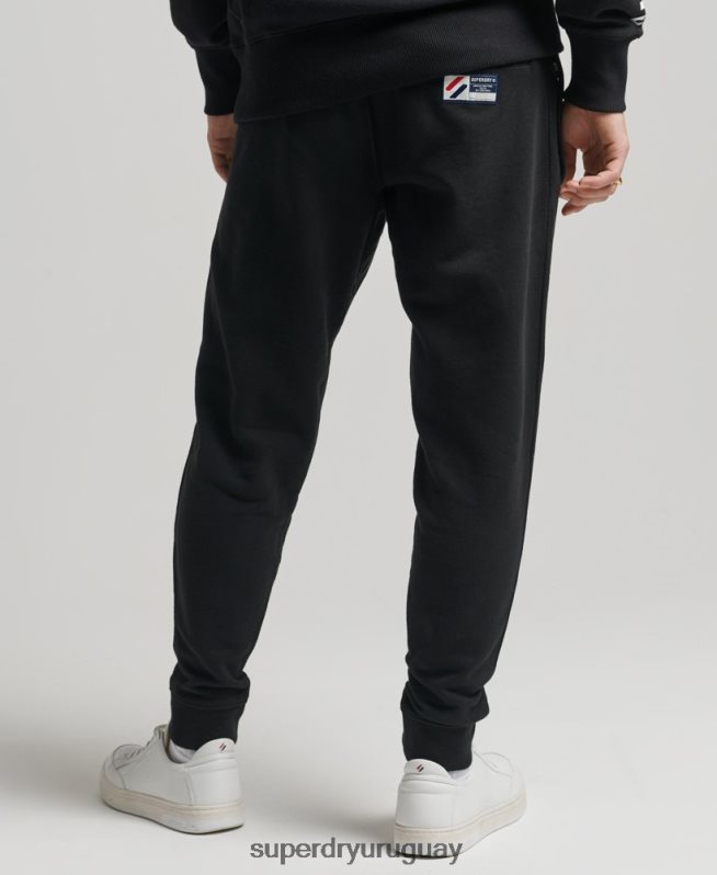 uy Superdry hombres Joggers Code Essential de algodón orgánico negro DT2N8Z6486 ropa