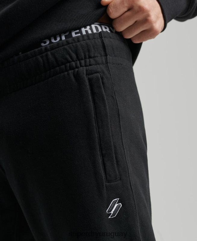 uy Superdry hombres Joggers Code Essential de algodón orgánico negro DT2N8Z6486 ropa