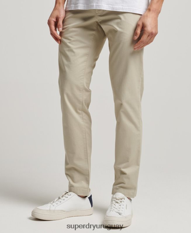uy Superdry hombres chinos ajustados tapered elásticos beige DT2N8Z69 ropa