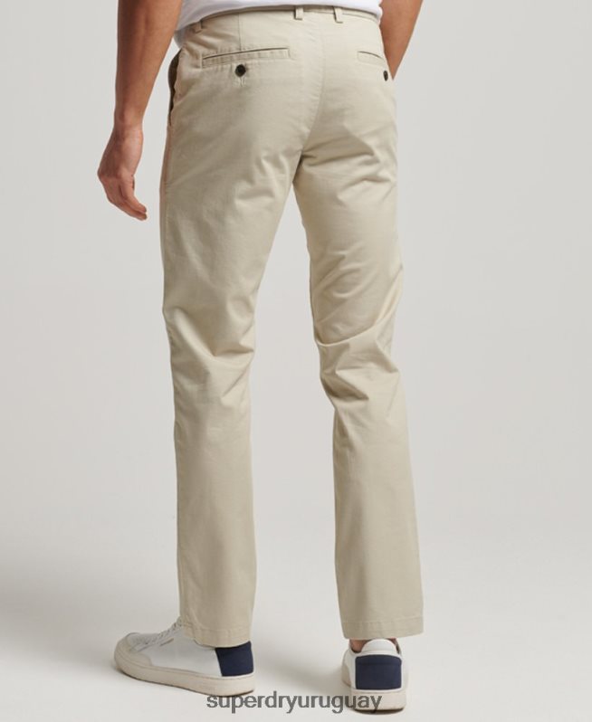 uy Superdry hombres chinos ajustados tapered elásticos beige DT2N8Z69 ropa