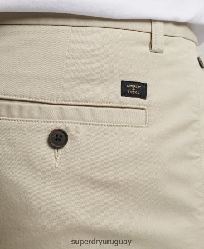 uy Superdry hombres chinos ajustados tapered elásticos beige DT2N8Z69 ropa