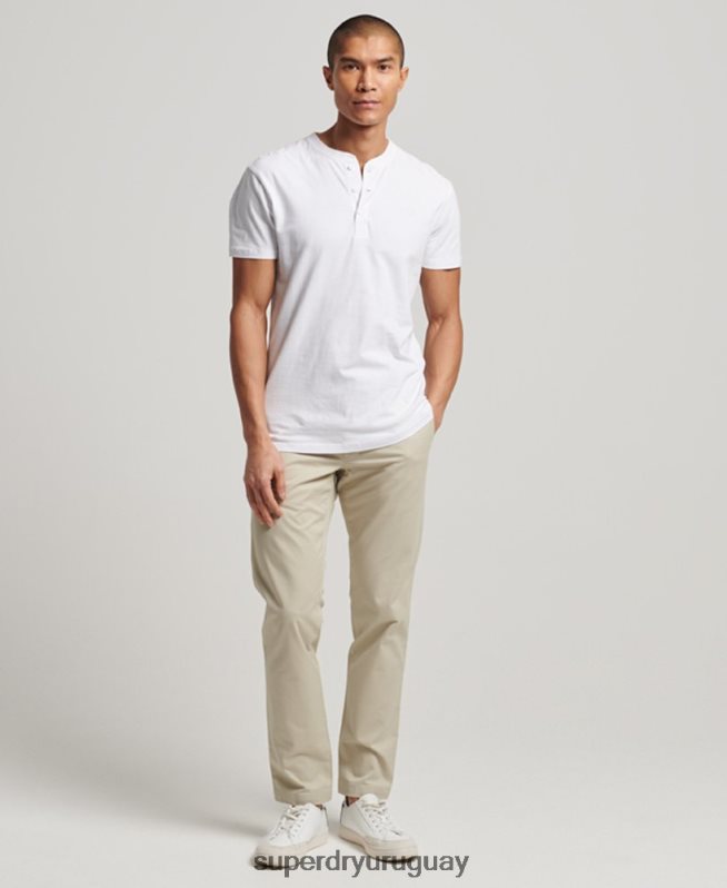 uy Superdry hombres chinos ajustados tapered elásticos beige DT2N8Z69 ropa