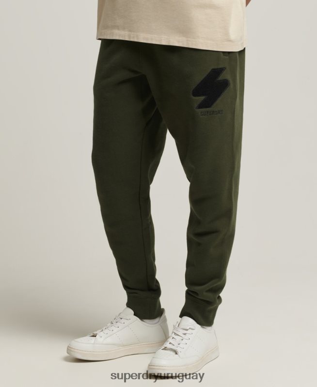 uy Superdry hombres code joggers clásicos de chenilla verde DT2N8Z6427 ropa