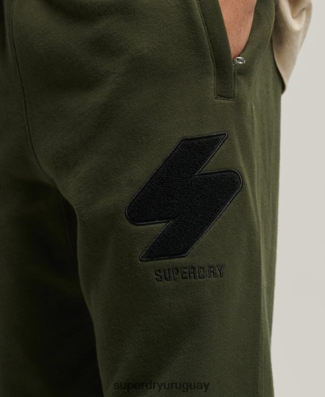 uy Superdry hombres code joggers clásicos de chenilla verde DT2N8Z6427 ropa