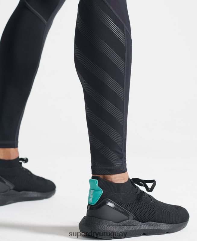 uy Superdry hombres correr pantalones ajustados negro DT2N8Z1438 ropa