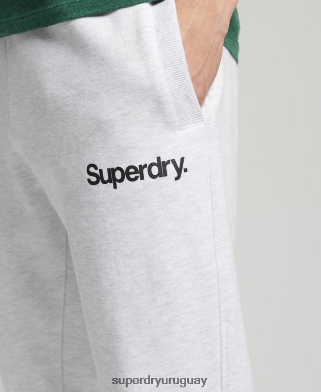 uy Superdry hombres joggers clásicos con logo central gris claro DT2N8Z6422 ropa