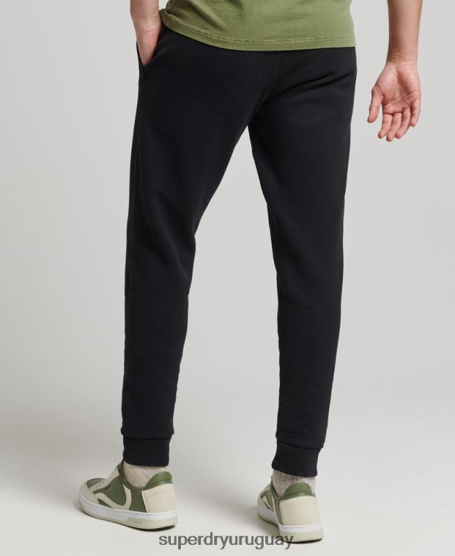 uy Superdry hombres joggers clásicos con logo central negro DT2N8Z6441 ropa