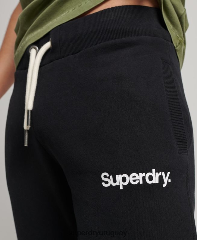 uy Superdry hombres joggers clásicos con logo central negro DT2N8Z6441 ropa