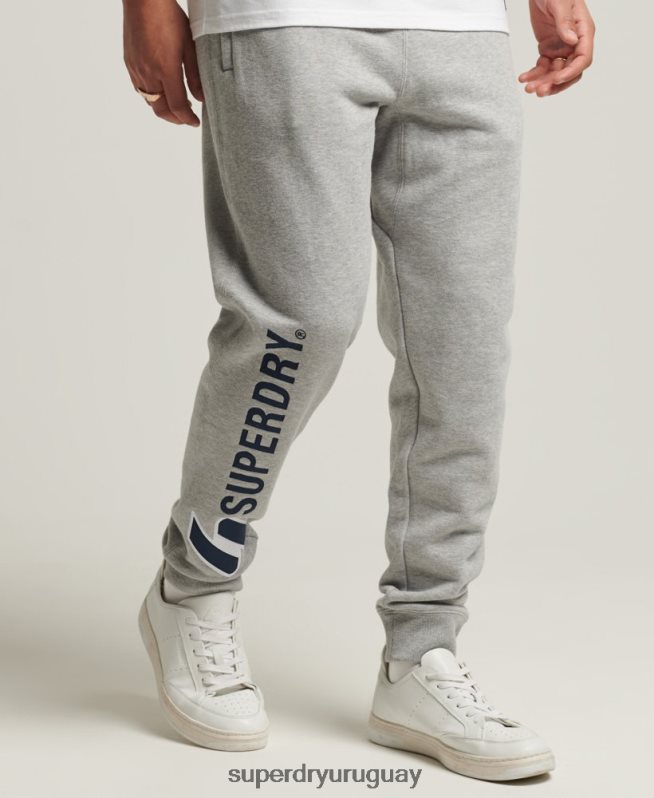 uy Superdry hombres joggers con apliques gris DT2N8Z6369 ropa