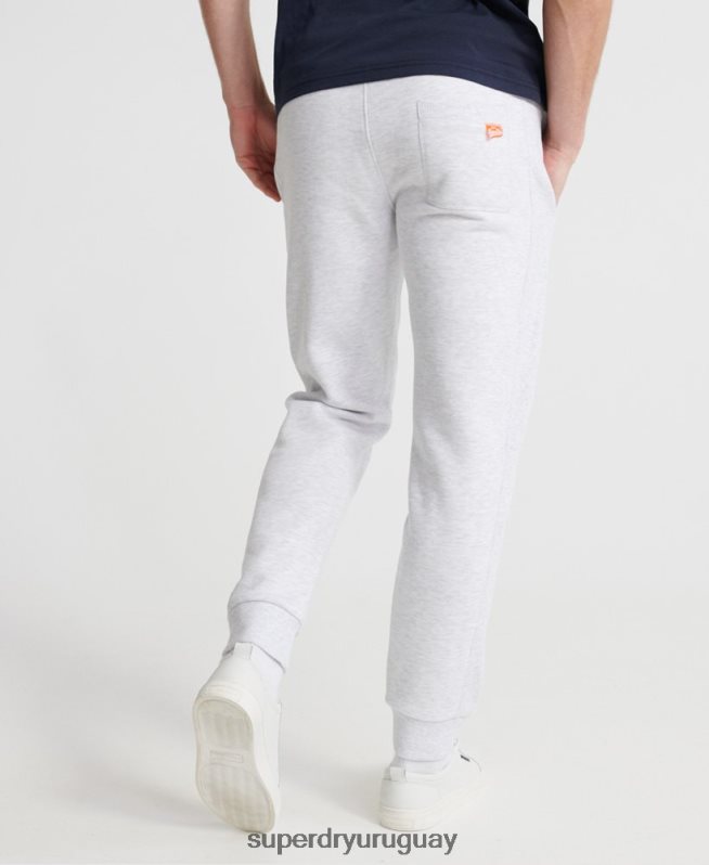 uy Superdry hombres joggers con etiqueta naranja gris claro DT2N8Z6503 ropa