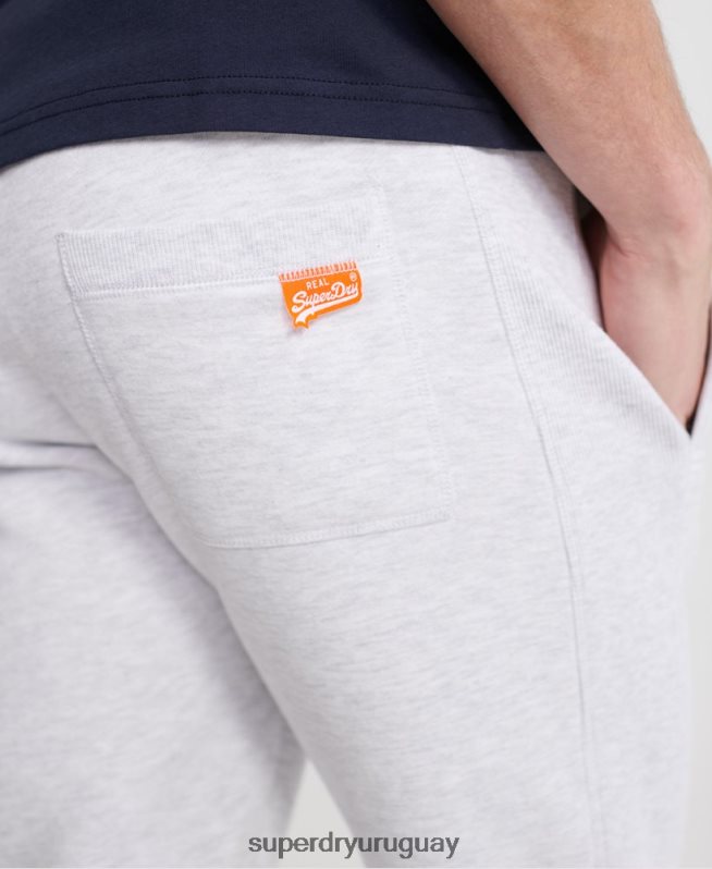 uy Superdry hombres joggers con etiqueta naranja gris claro DT2N8Z6503 ropa
