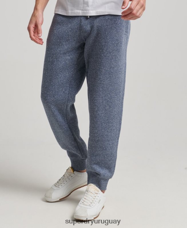 uy Superdry hombres joggers con logo bordado azul DT2N8Z6484 ropa