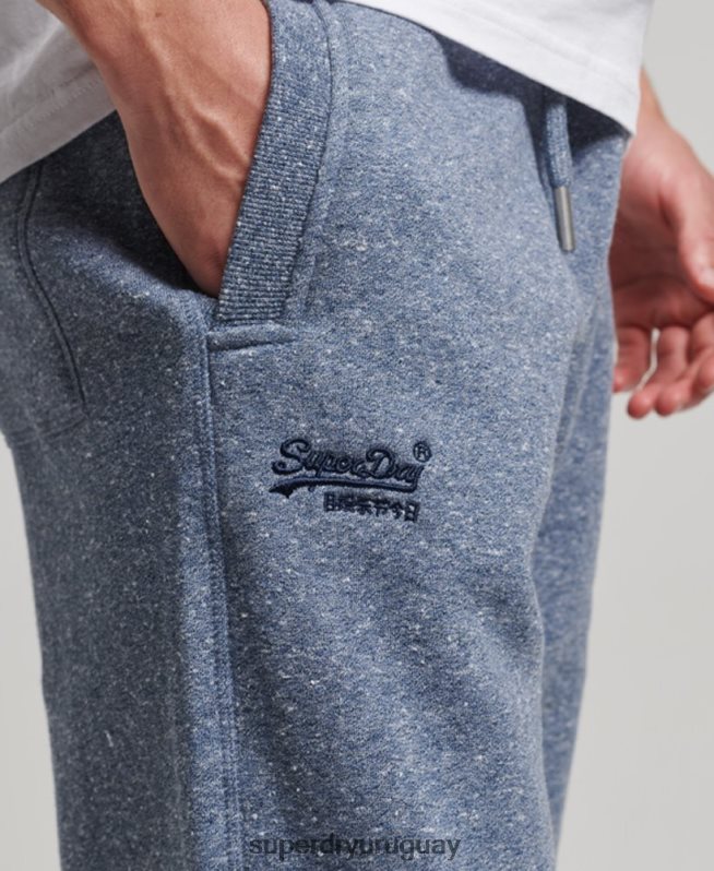 uy Superdry hombres joggers con logo bordado azul DT2N8Z6484 ropa