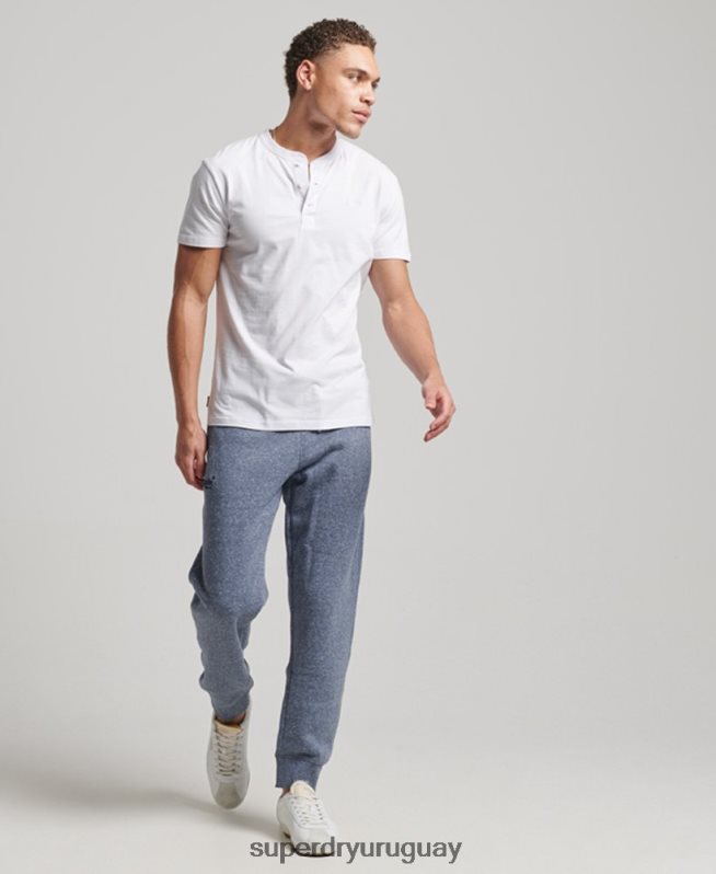 uy Superdry hombres joggers con logo bordado azul DT2N8Z6484 ropa