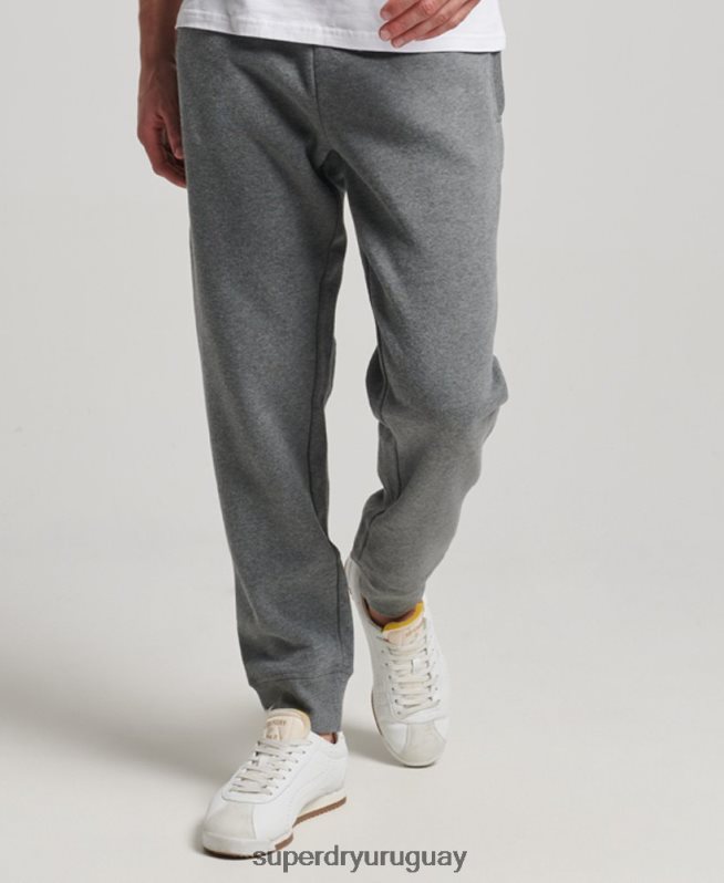 uy Superdry hombres joggers con logo bordado gris DT2N8Z6483 ropa