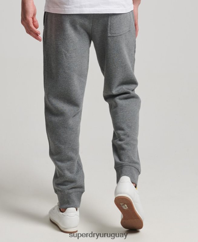 uy Superdry hombres joggers con logo bordado gris DT2N8Z6483 ropa