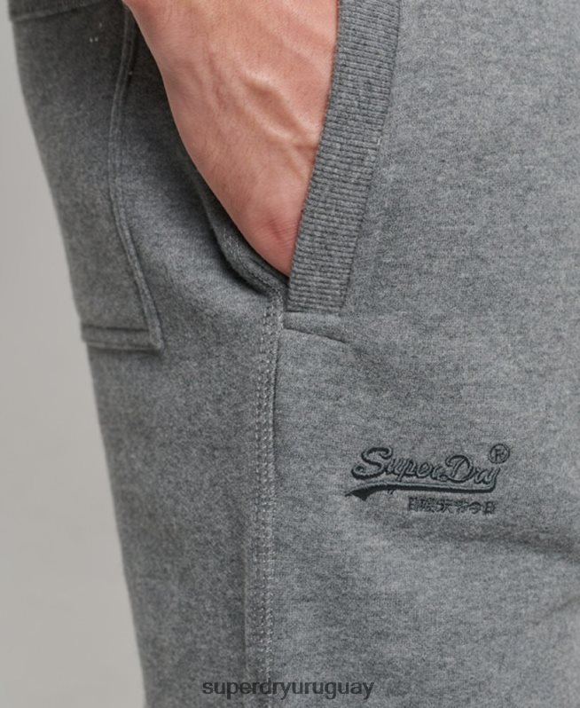 uy Superdry hombres joggers con logo bordado gris DT2N8Z6483 ropa
