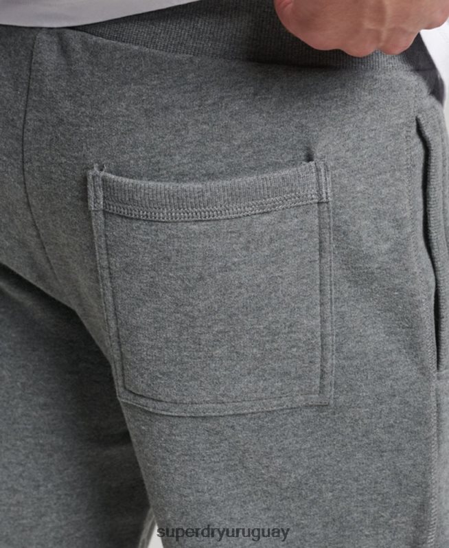 uy Superdry hombres joggers con logo bordado gris DT2N8Z6483 ropa